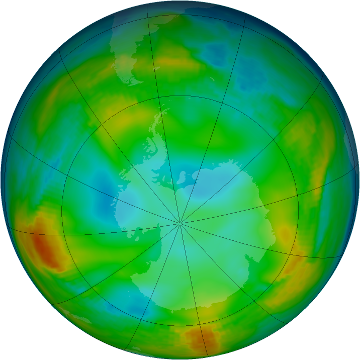 Antarctic ozone map for 26 June 1980